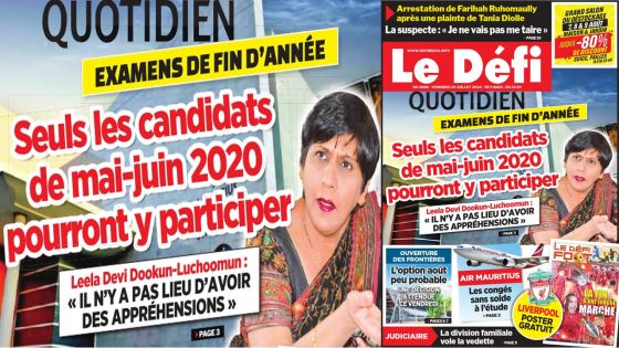 Voici la Une du Defi Quotidien de ce vendredi 24 juillet 2020