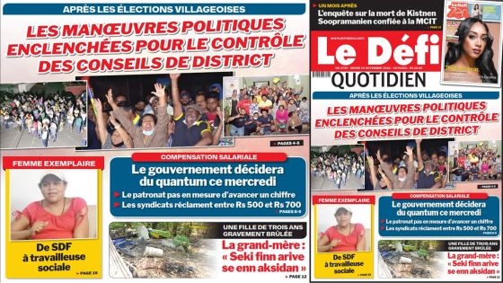 Voici la Une du Défi Quotidien de ce mardi 24 novembre 2020