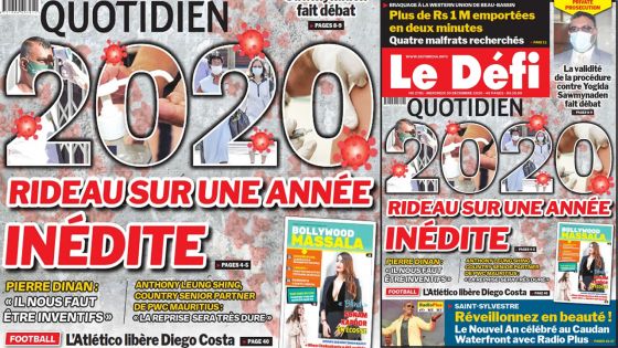 Voici la Une du Défi Quotidien de ce mercredi 30 décembre 2020