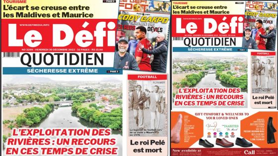 Voici la une du Défi Quotidien de ce vendredi 30 Décembre 2022
