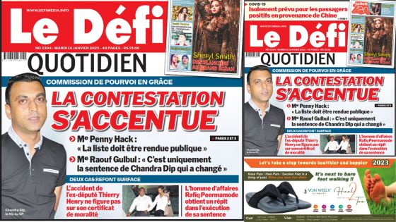 Voici la une du Défi Quotidien de ce mardi 10 Janvier 2023