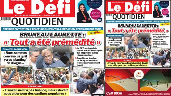 Voici la une du Défi Quotidien de ce Mardi 28 Février 2023