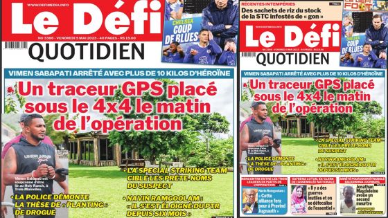 Voici la une du Défi Quotidien de ce Vendredi 05 Mai 2023