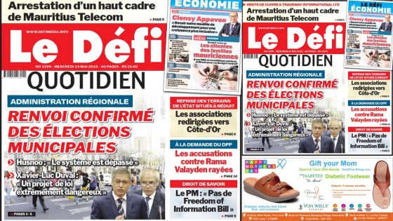 Voici la une du Défi Quotidien de ce Mercredi 24 Mai 2023