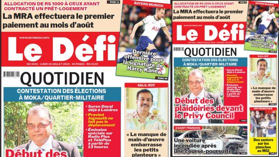 Voici la une du Défi Quotidien de ce Lundi 10 juillet 2023