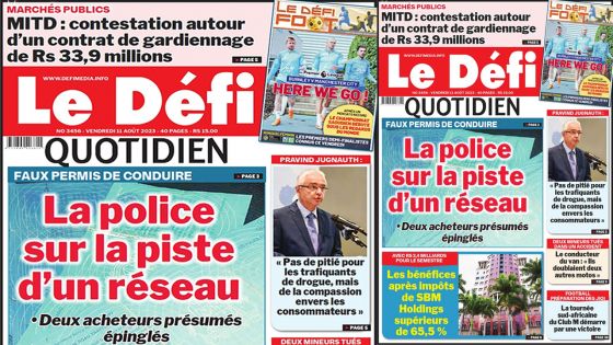 Voici la une du Défi Quotidien de ce Vendredi 11 Août 2023