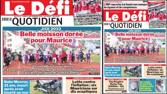 Voici la une du Défi Quotidien de ce Lundi 04 Septembre 2023