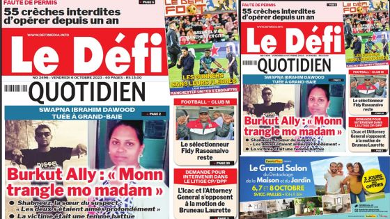Voici la une du Défi Quotidien de ce Vendredi 06 Octobre 2023
