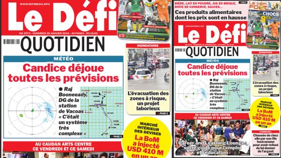 Voici la une du Défi Quotidien de ce Vendredi 26 Janvier 2024