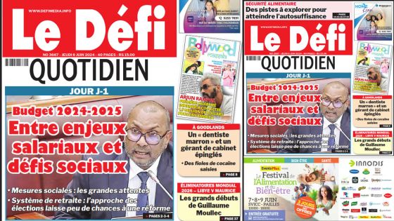 Voici la une du Défi Quotidien de ce jeudi 06 Juin 2024