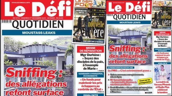 Voici la une du Défi Quotidien de ce Vendredi 01 Novembre 2024