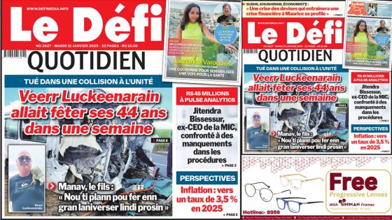 Voici la une du Défi Quotidien de ce Mardi 21 Janvier 2025