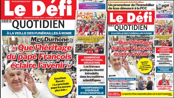 Voici la une du Défi Quotidien de ce Vendredi 25 Avril 2025