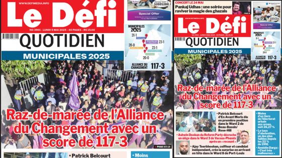 Voici la une du Défi Quotidien de ce Lundi 05 Mai 2025