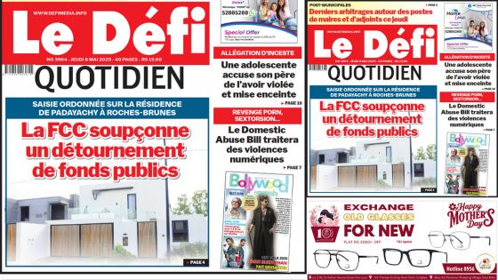 Voici la une du Défi Quotidien de ce Jeudi 08 Mai 2025