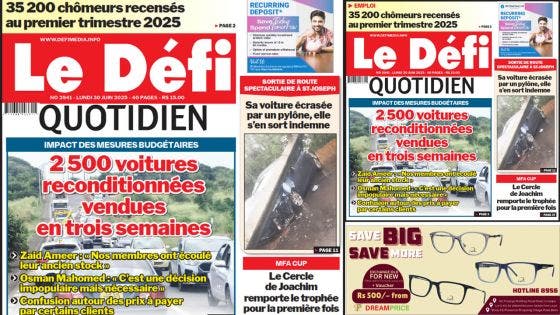 Voici la une du Défi Quotidien de ce Lundi 30 Juin 2025