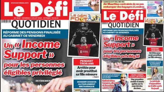Voici la une du Défi Quotidien de ce Vendredi 04 Juillet 2025