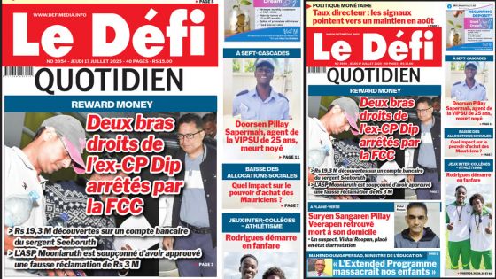 Live News Voici la une du Défi Quotidien de ce Jeudi 17 Juillet 2025