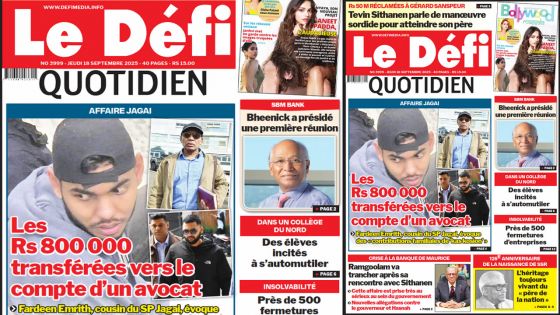 Voici la une du Défi Quotidien de ce Jeudi 18 Septembre 2025