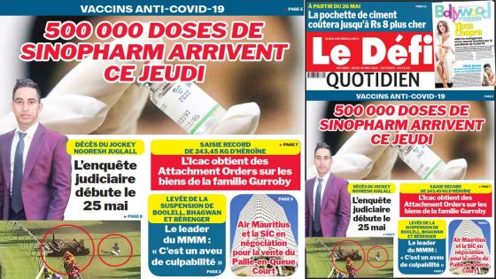 Voici la Une du Défi Quotidien de ce jeudi 20 mai 2021