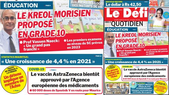 Voici la Une du Défi Quotidien de ce mardi 29 juin 2021