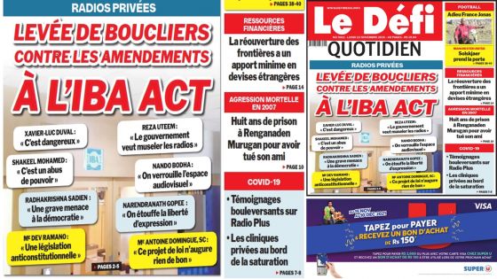 Voici la Une du Défi Quotidien de ce lunid 22 Novembre 2021