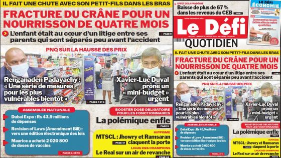 Voici la une du Défi Quotidien de ce mercredi 06 avril 2022