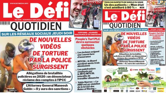 Voici la une du Défi Quotidien de ce vendredi 03 Juin 2022