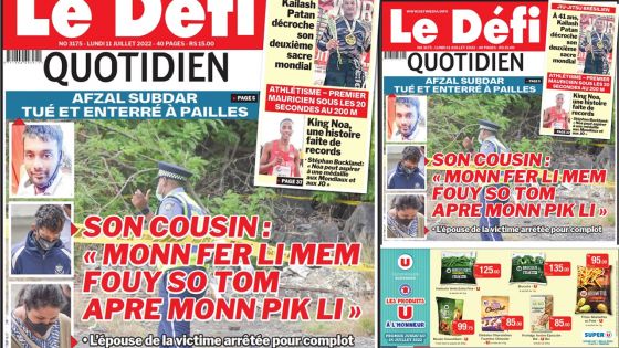 Voici la une du Défi Quotidien de ce lundi 11 Juillet 2022