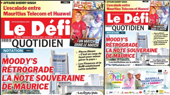Voici la une du Défi Quotidien de ce vendredi 29 Juillet 2022