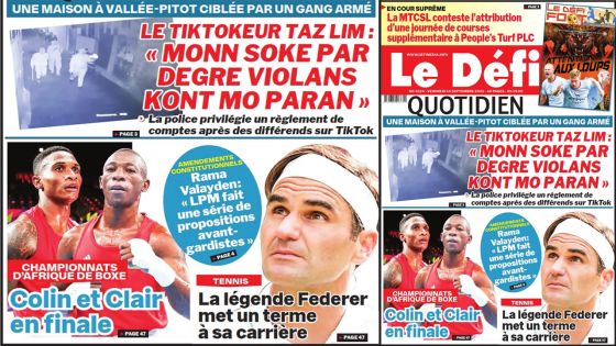 Voici la une du Défi Quotidien de ce vendredi 16 Septembre 2022