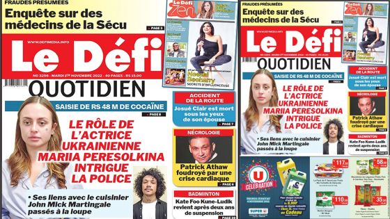 Voici la une du Défi Quotidien de ce mardi 01 Novembre 2022