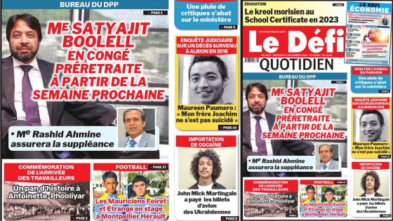 Voici la une du Défi Quotidien de ce mercredi 02 Novembre 2022