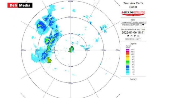 Avis de fortes pluies : image du radar de Trou-aux-Cerfs