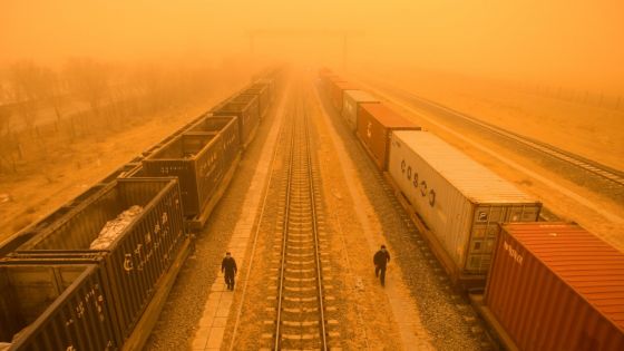 Une tempête de sable pollue l'air dans le nord de la Chine