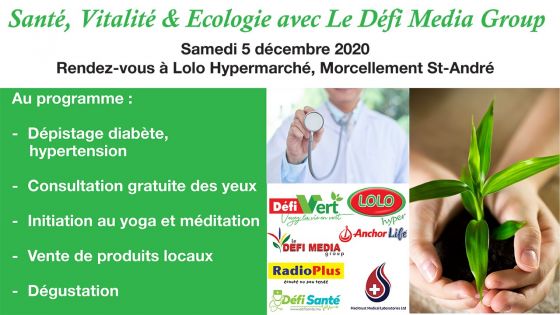 Tout pour la santé et l’écologie : à Morcellement St-André ce samedi