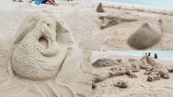 Flic-en-Flac : des sculptures de sable à la pelle 