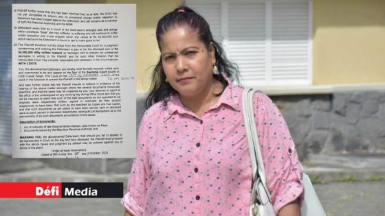 Affaire «Constituency Clerk» : Simla Kistnen réclame Rs 50 millions à Yogida Sawmynaden