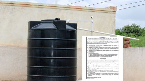 Subvention pour l’achat des réservoirs d’eau et des pompes : les enregistrements débutent ce lundi 