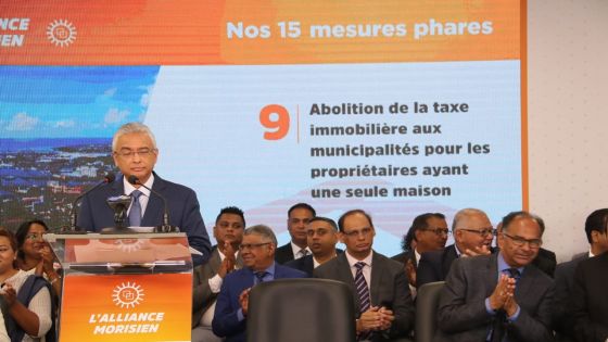 Manifeste électoral de l’Alliance Morisien : Pravind Jugnauth promet la suppression de la taxe immobilière dans les municipalités pour les propriétaires d'une seule maison