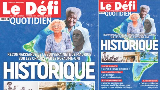 Voici la une du Défi Quotidien de ce Vendredi 04 Octobre 2024