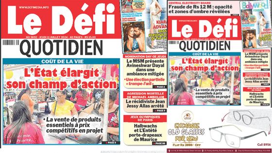 Voici la une du Défi Quotidien de ce jeudi 11 Juillet 2024