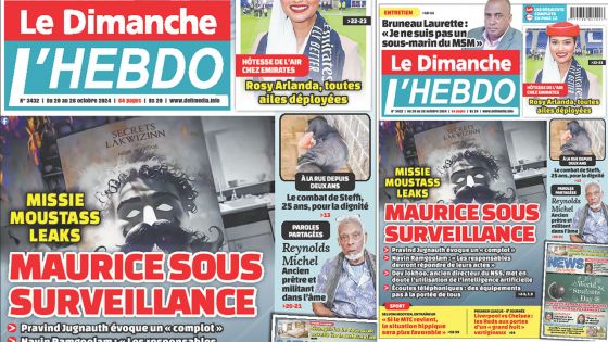 Voici la Une de Le Dimanche/L'Hebdo de ce Dimanche 20 Octobre 2024