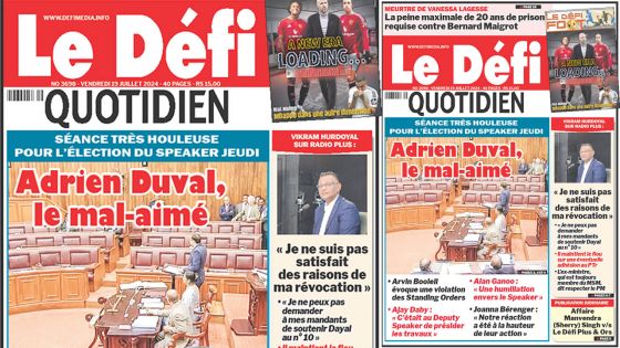 Voici la une du Défi Quotidien de ce Vendredi 19 Juillet 2024