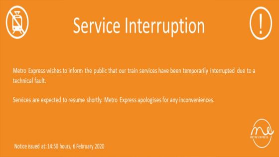 Metro Express : le service temporairement interrompu 