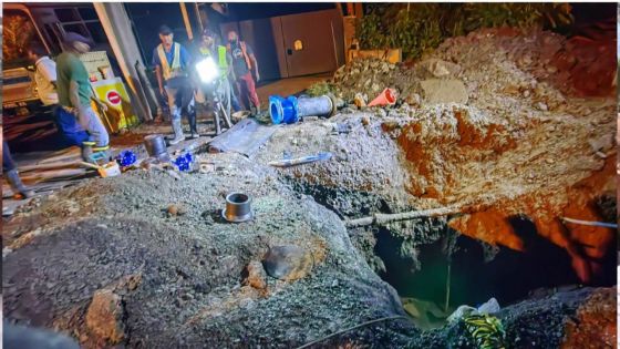 Rivière-Noire : des ingénieurs évoquent des difficultés à réparer le tuyau 