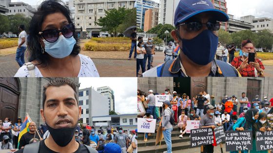 Manif des employés de MK : « C’est à l’État d’injecter de l’argent », clame un des manifestants 