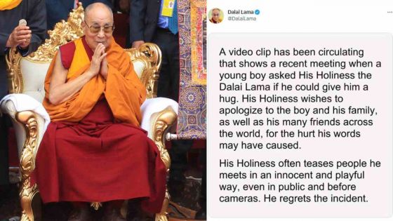 Le Dalaï Lama présente ses excuses à un petit garçon