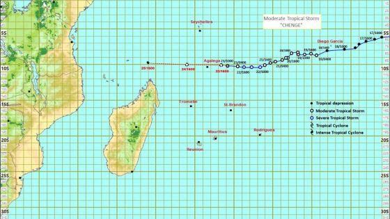 Météo : Chenge passe à son point le plus rapproché au nord d’Agalega