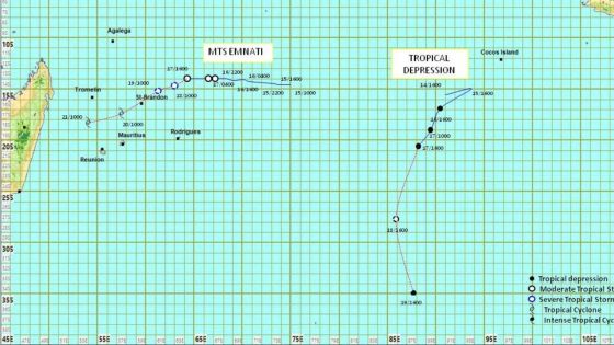 Météo : Emnati passera à son point le plus rapproché de Rodrigues demain